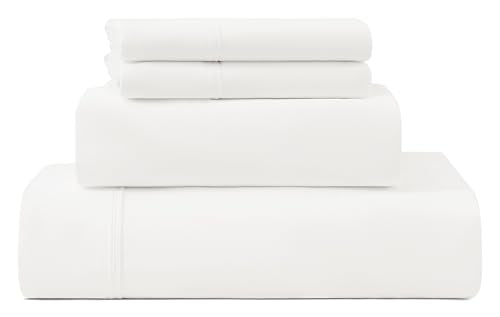 UGG Hedi Cali King Sheet Set 4-Piece Luxury Cooling Sheets Deep Pockets Premium Bedding with 2 Pillow Shams Hypoallergenic Machine Washable Soft Lightweight Bed Set for Bedroom, California King, White UGG