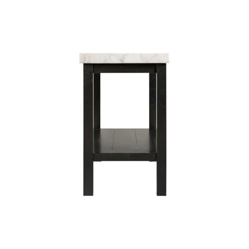 Picket House Furnishings Evie Wood Frame & Marble Top Console Table-White/Black Picket House
