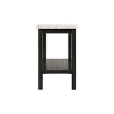 Picket House Furnishings Evie Wood Frame & Marble Top Console Table-White/Black Picket House