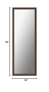 TheiaMo Full Length Mirror Wood Frame, 65×22in Floor Mirror Full Body Mirror with Standing Holder Hanging Wall Mirror, Stand Large HD Mirror, Dressing Mirror for Bedroom/Living Room, Walnut TheiaMo