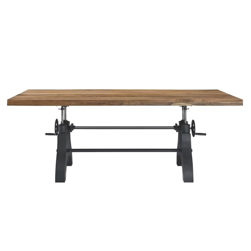 Modway 96" Adjustable Counter/Bar-Height Dining or Conference Table in Black Natural