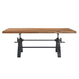 Modway 96" Adjustable Counter/Bar-Height Dining or Conference Table in Black Natural Modway