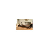 HomeStock Full Size Futon Frame Set - Convertible Sofa Bed - Hardwood Mocha Finish Frame Only HomeStock