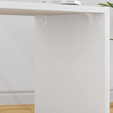 HSH White L-Shaped Computer Desk with 3 Drawers and 2 Shelves, Reversible Home Office Corner Desk for Writing Study Work Executive, 55 Inch Bedroom Wood Table Workstation Desk with Storage Cabinet HSH