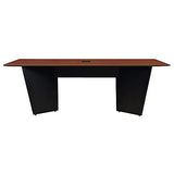 Regency Array 96" Conference Table with Built-in Power & Data Grommet – Modern Tapered Leg Design, Cable Management, Meeting & Boardroom Table Seats 4-8 People (Cherry, Black) Regency
