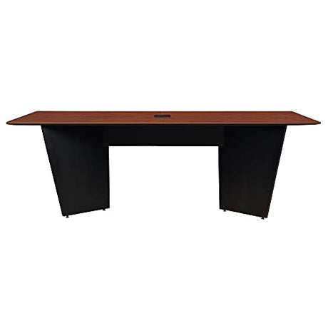 Regency Array 96" Conference Table with Built-in Power & Data Grommet – Modern Tapered Leg Design, Cable Management, Meeting & Boardroom Table Seats 4-8 People (Cherry, Black) Regency
