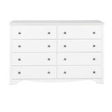 Prepac Monterey 8 Drawer Double Dresser for Bedroom, Wide Chest of Drawers, Bedroom Furniture, Clothes Storage and Organizer, 15.75" D x 59" W x 36.25" H, White, WDC-6338 Prepac