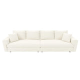 Ball & Cast 4 Seater Cloud Sectional Couch,102.4" Modern Modular Sectional Sofa with Deep Seat & Pillows,Plush Corduroy Comfy Convertible Sofa Couches for Living Room,Beige Ball & Cast