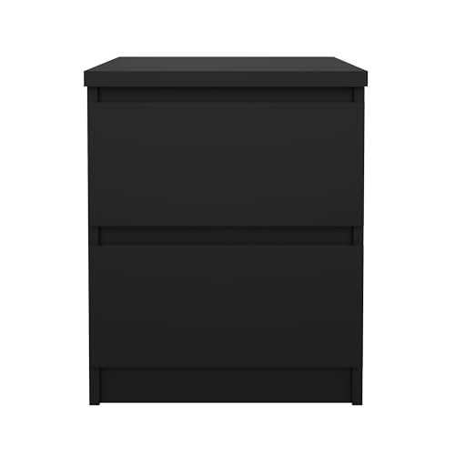 Tvilum 2 Drawer Bedroom Nightstand Nighstand, 19.69 in x 15.91 in x 19.49 in, Black Tvilum