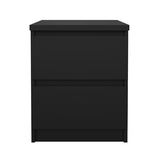 Tvilum 2 Drawer Bedroom Nightstand Nighstand, 19.69 in x 15.91 in x 19.49 in, Black Tvilum