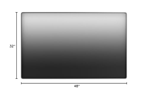 ISKM Black Bathroom Mirror for Wall 48" x 32" Matte Black Framed Vanity Mirror Anti-Rust Tempered Glass Hangs Horizontal or Vertical ISKM