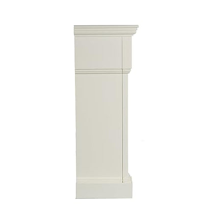 SEI Furniture Calvert Electric Carved Floral Trim Fireplace, 44.5" W x 14.5" D x 40.25" H, Ivory