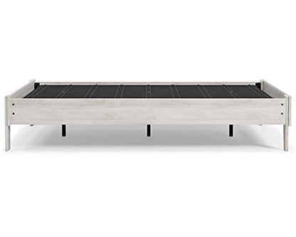 Signature Design by Ashley Shawburn Modern Farmhouse Platform Bed, Queen, Whitewash - WoodArtSupply