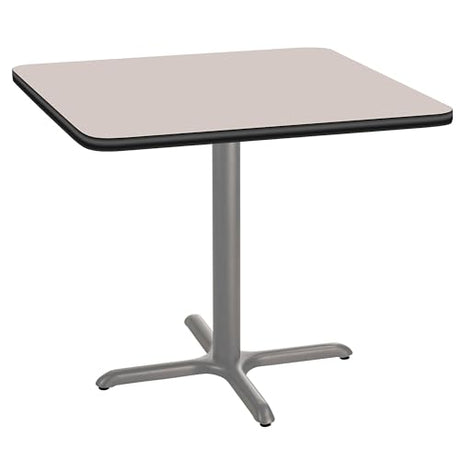 National Public Seating NPS 36" Square Cafe Table with X Base, 30" Height, Particleboard Core/T-Mold, Grey Nebula Top, Grey Frame National Public Seating