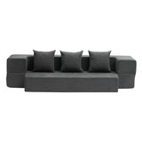 VEVOR Folding Sofa Bed, 3-in-1 Foldable Couch Bed with 3 Pillows and Washable Cover, 25D High Density Memory Foam Convertible Sleeper Chair Bed, Futon Couch for Living Room, Bedroom, Dark Grey(Twin) VEVOR
