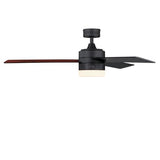 Westinghouse 7205900 Alta Vista, Modern LED Ceiling Fan with Light and Remote Control, 52 Inch, Matte Black Finish, Opal Frosted Glass Westinghouse