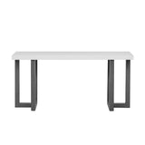 Merax Modern Geometric Design Wood Console Table for Hallways Entryway, Narrow Sofa End-Table for Living Room, Easy Assemble,Gray+ White Merax