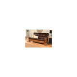 HomeStock Full Size Futon Frame with Mattress - Hardwood Sofa Bed Convertible 79" Oregon Trail Java/Without Storage Drawers HomeStock