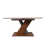 KEIKI 55.12”-70.87”L Extendable Dining Room Console Table for 4-8 People, Wood Modern Rectangle Expandable Kitchen Living Meeting Room Gatherings Furniture, Marble Walnut KEIKI