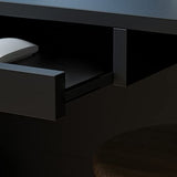 Homsee Reception Desk L-Shaped Office Desk with Counter, 1 Door Storage Cabinet, 1 Lockable Drawer, Hutch Shelf and Keyboard Tray, Black Homsee