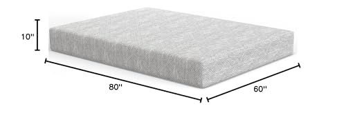 Vibe Heather Grey Gel Memory Foam Mattress, CertiPUR-US and Oeko-TEX Certifed Bed-in-a-Box in Ultra Small Package, 10-Inch, Queen Vibe