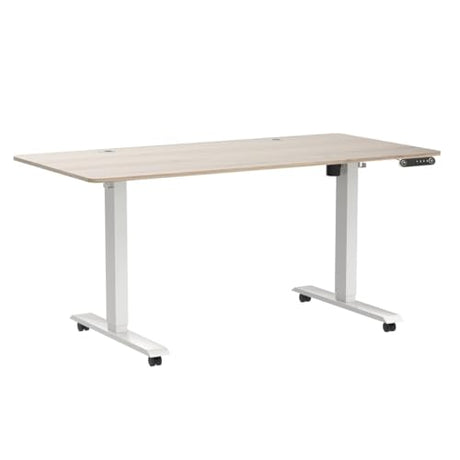 farexon Electric Standing Desk 55 x 24In with Charging Station, Adjustable Height Desk with Mouse Pad, 2 USB Ports & 3 Power Outlets, 4 Caster, 4 Preset Heights, 27''-46'' Lifting Range farexon