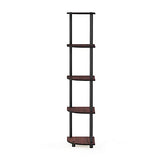 Furinno Turn-N-Tube 5 Tier Corner Display Rack Multipurpose Shelving Unit, 1-Pack, Dark Cherry/Black Furinno