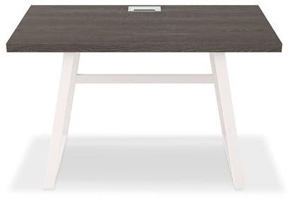 Signature Design by Ashley Dorrinson Modern Farmhouse 47" Home Office Writing Desk, Gray & White - WoodArtSupply