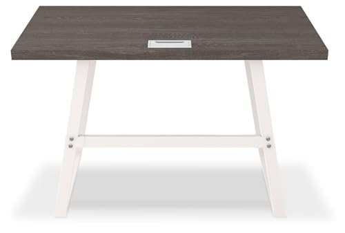 Signature Design by Ashley Dorrinson Modern Farmhouse 47" Home Office Writing Desk, Gray & White - WoodArtSupply