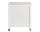 Baja Night Stand / 2 Drawer / Solid Wood / Rustic Bedside Table for Bedroom, Living Room, Sofa Couch, Hall / Metal Drawer Pulls, Shabby White Camaflexi