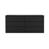Tvilum 6 Drawer Double Dresser, Black Woodgrain Tvilum