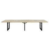 nbf signature series District Conference Table 12' ft Stormy Gray/Black Base | Industrial Design, Laminate Top, Cable Management, Grommet Covers, Solid Wood Frame nbf signature series