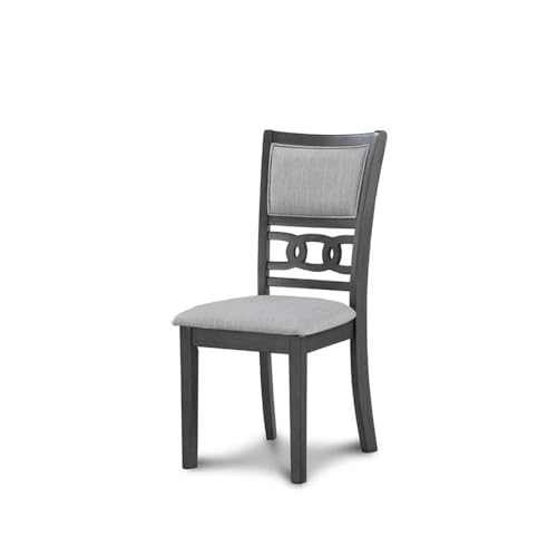 New Classic Furniture Gia 5-Piece Round Dining Set with 1 Dining Table and 4 Chairs, 47-Inch, Gray New Classic Home Furnishings
