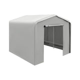 12x12ft Carport, Heavy Duty Carport Canopy with Roll-Up Door, Outdoor Portable Garage, Waterproof Shelter Vehicles, Car Canopy with All-Season Tarp for Cars, Trucks, Motorcycles & Storage (Gray) MIOUYTRT