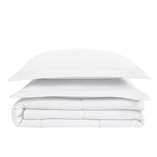 London Fog Garment Washed Solid Comforter Set White Microfiber 3-Piece King Comforter Set, Solid Themed, Adult and Teen, Oeko-TEX Certified LONDON FOG