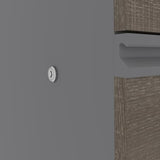 Bestar Prestige + 72W U-Shaped Executive Desk with Pedestal in bark Grey & Slate Bestar