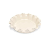 Emile Henry Made In France Ruffled 10.5" X 2.5" / 1.25qt pie dish, Clay Emile Henry