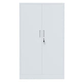 iJINGUR Metal Storage Cabinet with Locking Doors and Adjustable Shelves, 53.5-Inch Tall Lockable Storage Cabinets for Home Office Garage Kitchen Pantry (White) iJINGUR