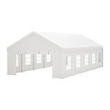 Heavy Duty Party Tent Gazebo, 32x16 ft, Waterproof PE Canopy with Detachable Sidewalls, White Generic