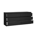 Tvilum 6 Drawer Double Dresser, Black Woodgrain Tvilum