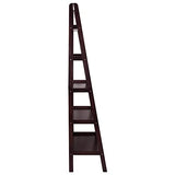 Espresso 5-Shelf Ladder Bookcase - 72-Inch Stylish Storage Solution Casual Home