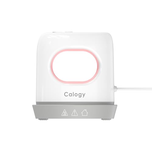Calogy Super Mini Heat Press Machine, Max 410℉ & 4 Heating Setting with LED Display, Mini Iron for Crafting with Precision Tip, Easy for Small Objects Like Shoes, Stuffed Animals, Hats (White Pink) Calogy