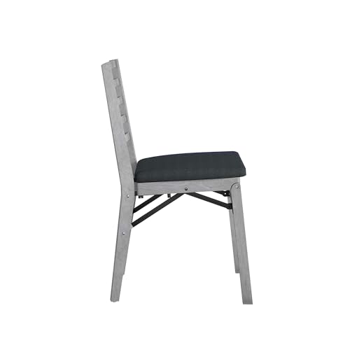 COSCO Contoured Back Wood Folding Chair, 2-Pack, Gray Wash COSCO