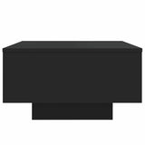 vidaXL Coffee Table with LED Lights, Black, 21.7"x21.7"x12.2", Modern Style, Engineered Wood Material, Lounge or Living Room Table vidaXL