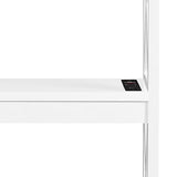 Yaheetech Entryway Table with Storage Shelves, Console Table with Power Outlets and USB Ports, Wood Narrow Sofa Table with X-Shaped Design for Living Room/Hallway/Couch, White Yaheetech