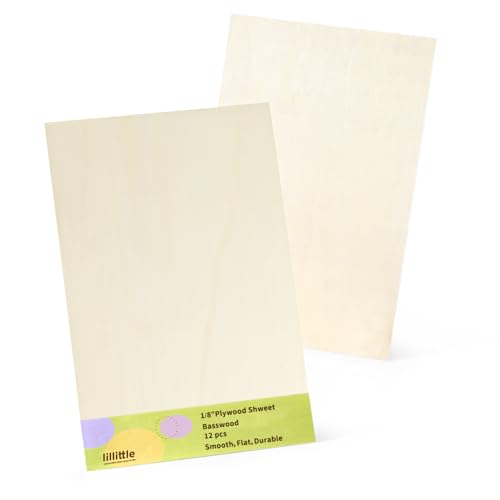 12 Pack Basswood Sheets 12"x16"x1/8", 3mm Basswood for Laser Cutting, Wood for Laser Cutting and Engraving, Laser Engraver Blanks, DIY Architectural Models Making, Wood Engraving lilLittle