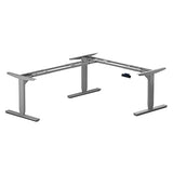 Standing Desk Corner Frame. Adjustable Height and Width Legs with Triple Electric Motors for Home Office L Shaped Desk FLT-05 Grey PROGRESSIVE AUTOMATIONS