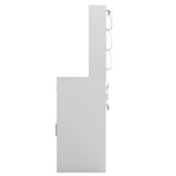 LIVELYGLOW Vanity Desk with Mirror and Lights, Makeup Vanity with Drawer & Storage Shelves, Cabinet, 3 Lighting Modes Adjustable Brightness, Bedroom Dressing Table, White LIVELYGLOW