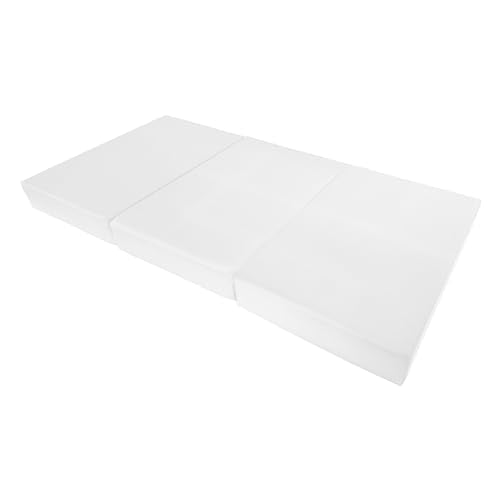 D&D Futon Furniture White Twin Size Shikibuton Trifold Foam Beds 6x39x75, High Density Foam 1.8, Floor Foam Folding Mats D&D Futon Furniture