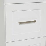 ARIEL Hamlet 55" White Bathroom Vanity with Sink, 1.5" Edge Pure White Quartz Countertop & Backsplash, Rectangular Sink, 2 Soft Closing Doors, 4 Full Extension Dovetail Drawers, Built in Toe Kick ARIEL